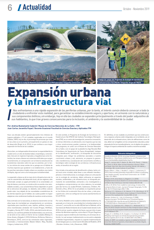 Expansión urbana y la infraestructura vial